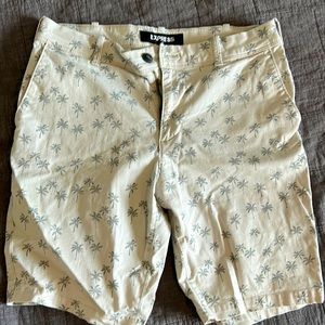 Express men slim fit shorts with palm trees 28waist
